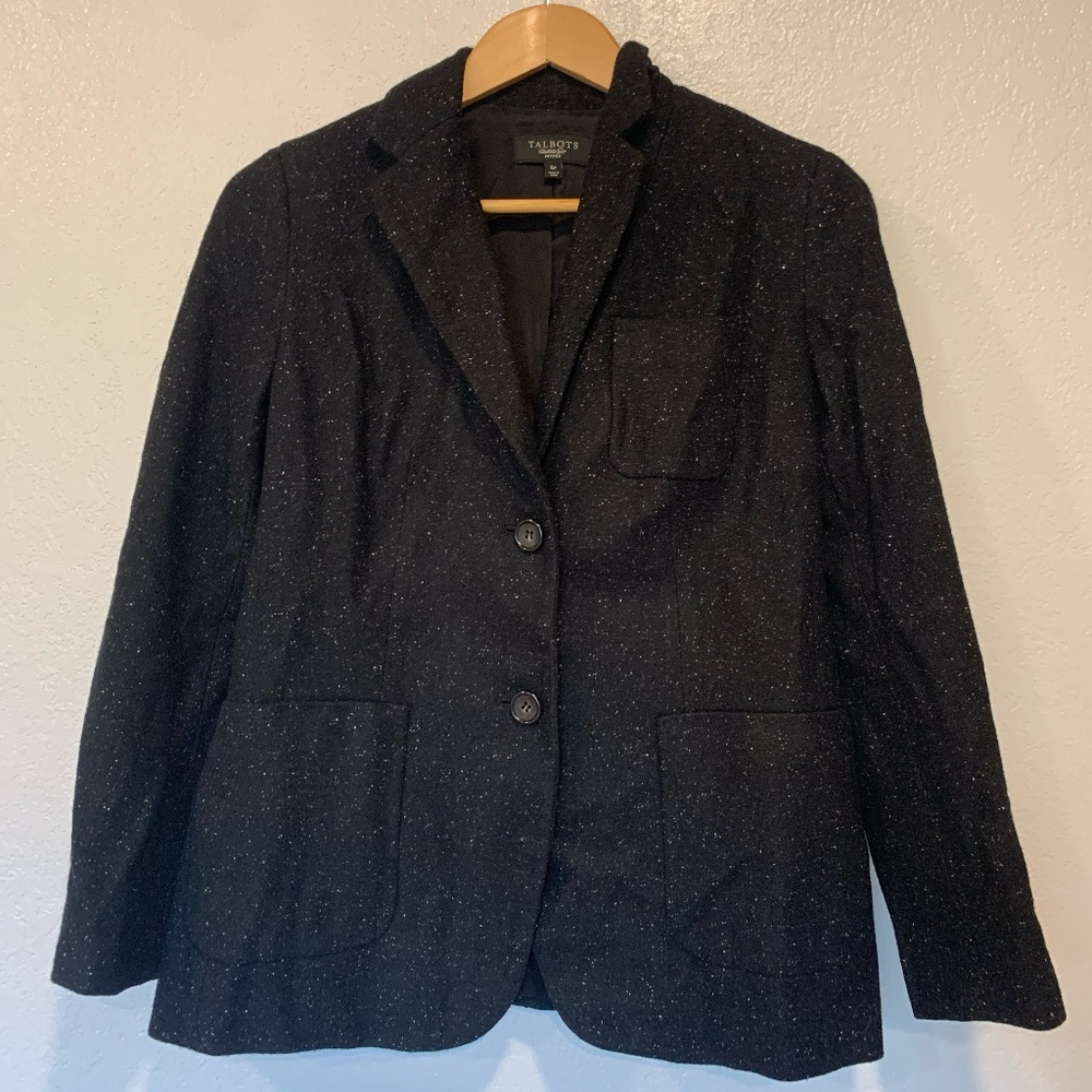 Grey Flecked Wool Blazer - Talbots